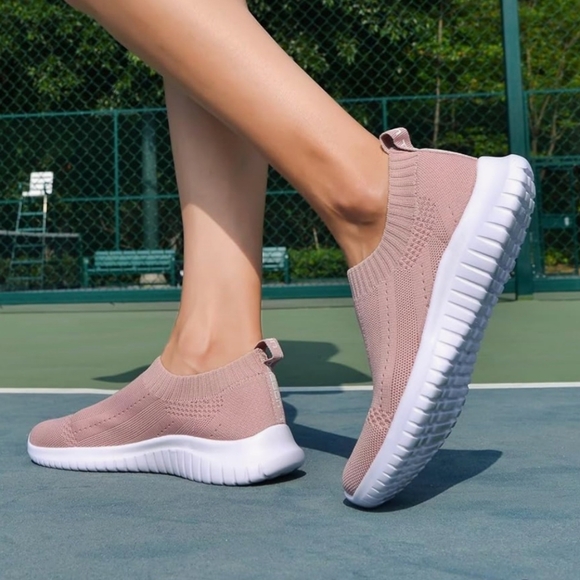 TIOSEBON Women's Walking Sock Shoes Elastic Knit Lightweight Slip on Breathable - Picture 4 of 7